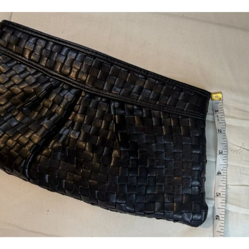 🖤👜 Women's Black Solid Rectangle Clutch Bag | Shoulder Strap | Black Lined